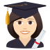 👩🏻‍🎓 woman student: light skin tone display on JoyPixels